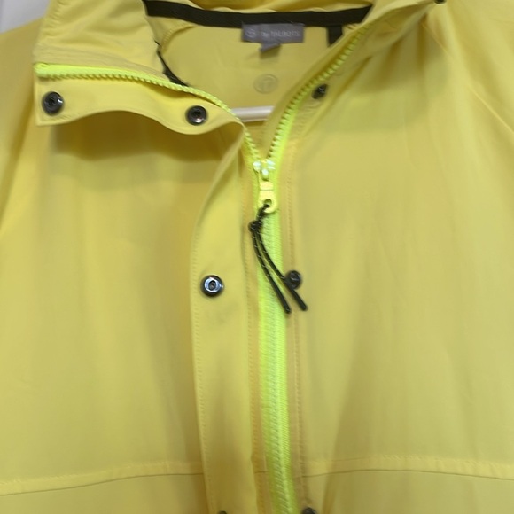 Women’s SP T by Talbots zip up hooded jacket windbreaker Bright Yellow pockets - Picture 5 of 12